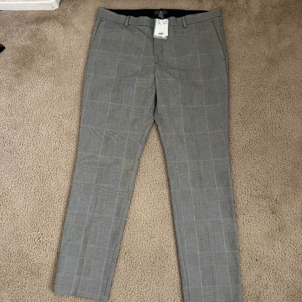 Men's Gray Checkered Pants